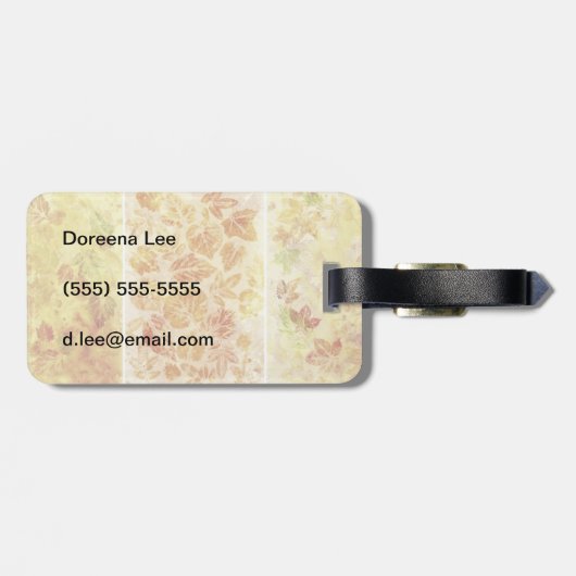 Abstracte achtergrond, waterverf, bladeren bagagelabel (Achterkant horizontaal)