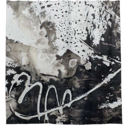 Abstracte achtergrond zwart-wit douchegordijn (Voorkant)