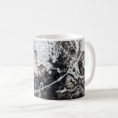 Abstracte achtergrond zwart-wit koffiemok (Voorkant rechts)