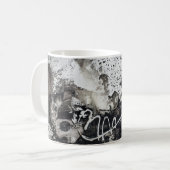 Abstracte achtergrond zwart-wit koffiemok (Voorkant links)