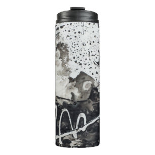 Abstracte achtergrond zwart-wit thermosbeker