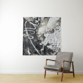 Abstracte achtergrond zwart-wit wandkleed (In Situ (horizontaal))