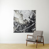 Abstracte achtergrond zwart-wit wandkleed (In situ)