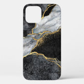 abstracte achtergrond, zwarte en witte marmer Case-Mate iPhone case (Achterkant)