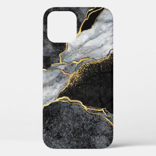 abstracte achtergrond, zwarte en witte marmer Case-Mate iPhone case