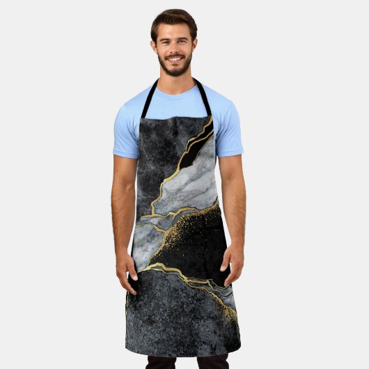 abstracte achtergrond, zwarte en witte marmer schort (Gedragen)