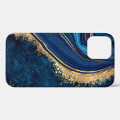 abstracte achtergrondblauwe marmer granietmosa Case-Mate iPhone case (Achterkant (horizontaal))