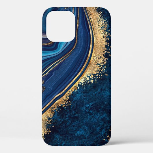 abstracte achtergrondblauwe marmer granietmosa Case-Mate iPhone case (Achterkant)