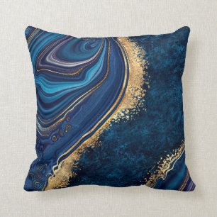 abstracte achtergrondblauwe marmer granietmosa kussen