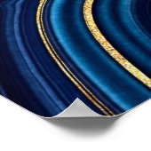 abstracte achtergrondblauwe marmer granietmosa poster (Hoek)