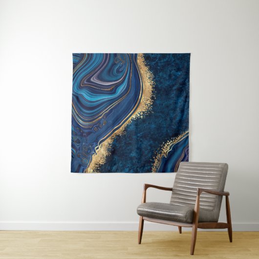 abstracte achtergrondblauwe marmer granietmosa wandkleed (In situ)