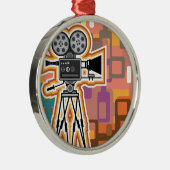 Abstracte achtergrondfilmprojectorcamera metalen ornament (Rechts)