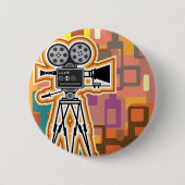 Abstracte achtergrondfilmprojectorcamera ronde button 5,7 cm (Voorkant)