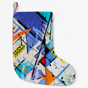 abstracte achtergrondillustratie, met lijnen, sp kleine kerstsok