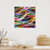 Abstracte achtergrondkunst, kleurrijke snaren poster (Keuken)