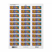 Abstracte achtergrondspiraaltjes Soft II + jouw te Etiket (Full Sheet)