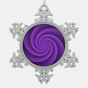 Abstracte achtergrondspiraalvormingen zacht IV Tin Sneeuwvlok Ornament