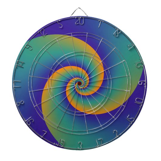 Abstracte achtergrondspiraalvormingen zacht V Dartbord (Voorkant)