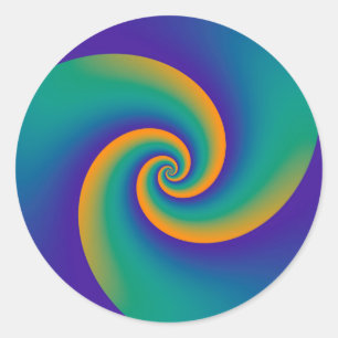 Abstracte achtergrondspiraalvormingen zacht V Ronde Sticker