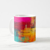 Abstracte achtergrondstructuur. 2d illustratie. ui koffiemok (Voorkant links)
