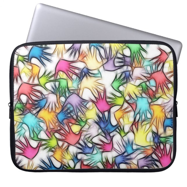 Abstracte achtergrondstructuur van handen laptop sleeve (Voorkant)