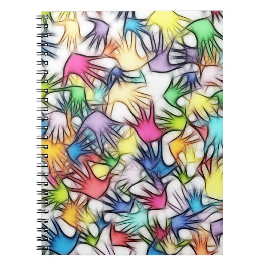Abstracte achtergrondstructuur van handen notitieboek (Voorkant)