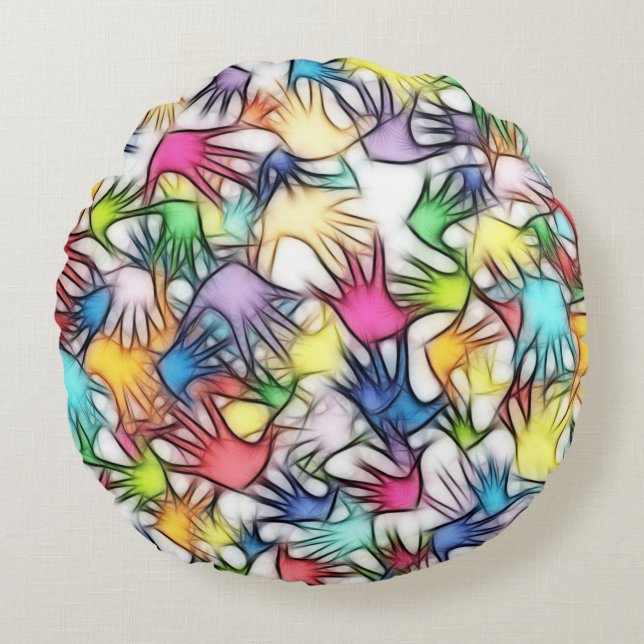 Abstracte achtergrondstructuur van handen rond kussen (Voorkant)