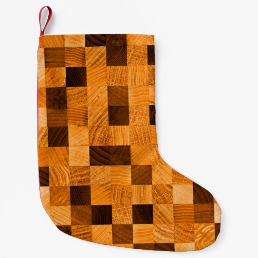 Abstracte achtergrondtextuur van hout vanaf het ui kleine kerstsok (Voorkant)