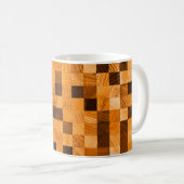 Abstracte achtergrondtextuur van hout vanaf het ui koffiemok (Voorkant rechts)