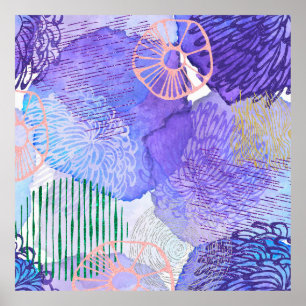 Abstracte achtergrondwaterverf poster