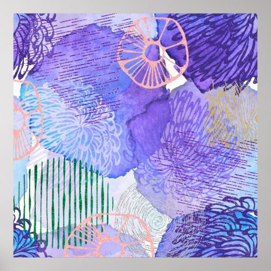 Abstracte achtergrondwaterverf poster (Voorkant)