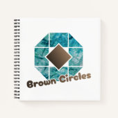 Abstracte achthoek met bruin vierkant en tegenover notitieboek (Voorkant)