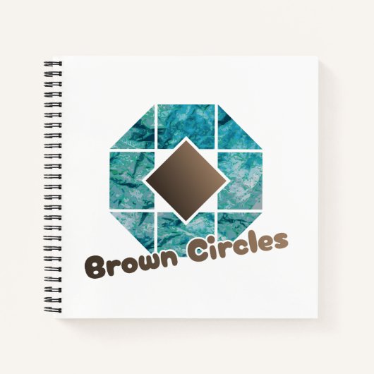 Abstracte achthoek met bruin vierkant en tegenover notitieboek (Voorkant)