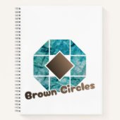 Abstracte achthoek met bruin vierkant en tegenover notitieboek (Voorkant)