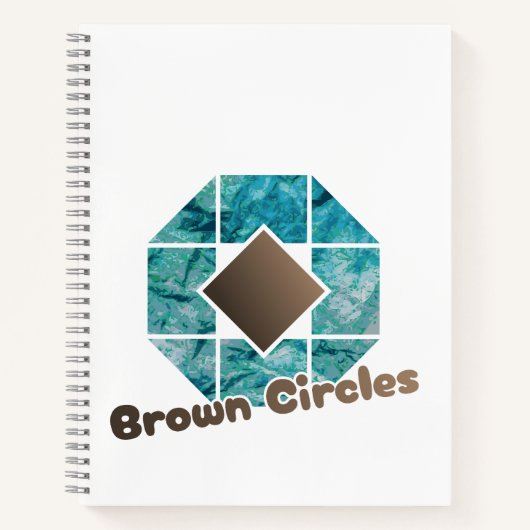 Abstracte achthoek met bruin vierkant en tegenover notitieboek (Voorkant)