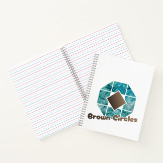 Abstracte achthoek met bruin vierkant en tegenover notitieboek