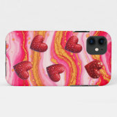 Abstracte Acryl Giet Glitter Hart Case-Mate iPhone Case (Achterkant (horizontaal))