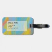 Abstracte acrylstroom - zomerpauzes bagagelabel (Achterkant horizontaal)