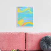 Abstracte acrylstroom - zomerpauzes canvas afdruk (Insitu (Woonkamer))
