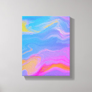 Abstracte acrylstroom - zomerpauzes canvas afdruk