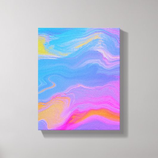 Abstracte acrylstroom - zomerpauzes canvas afdruk (Voorkant)