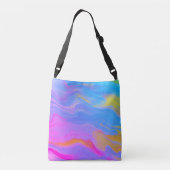 Abstracte acrylstroom - zomerpauzes crossbody tas (Achterkant)