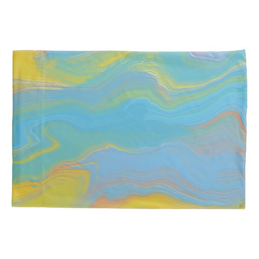 Abstracte acrylstroom - zomerpauzes kussensloop (Achterkant)