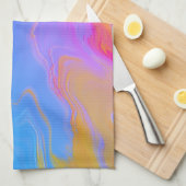 Abstracte acrylstroom - zomerpauzes theedoek (Quarter Fold)