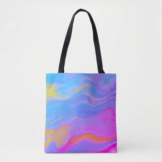 Abstracte acrylstroom - zomerpauzes tote bag (Voorkant)