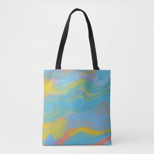 Abstracte acrylstroom - zomerpauzes tote bag (Voorkant)