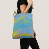 Abstracte acrylstroom - zomerpauzes tote bag (Dichtbij)