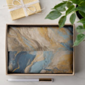 Abstracte acryltextuur in blauw, Sinaasappel en be Tissuepapier (Geschenk)