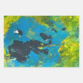 Abstracte Acrylverf Gelli-afdrukset van drie Inpakpapier Vel (Voorkant 3)