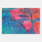 Abstracte Acrylverf Gelli-afdrukset van drie Inpakpapier Vel (Voorkant 2)